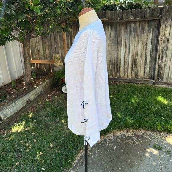 ELLE Bow Sleeve Cream Ivory Sweater Women's Size Large - Picture 6 of 9